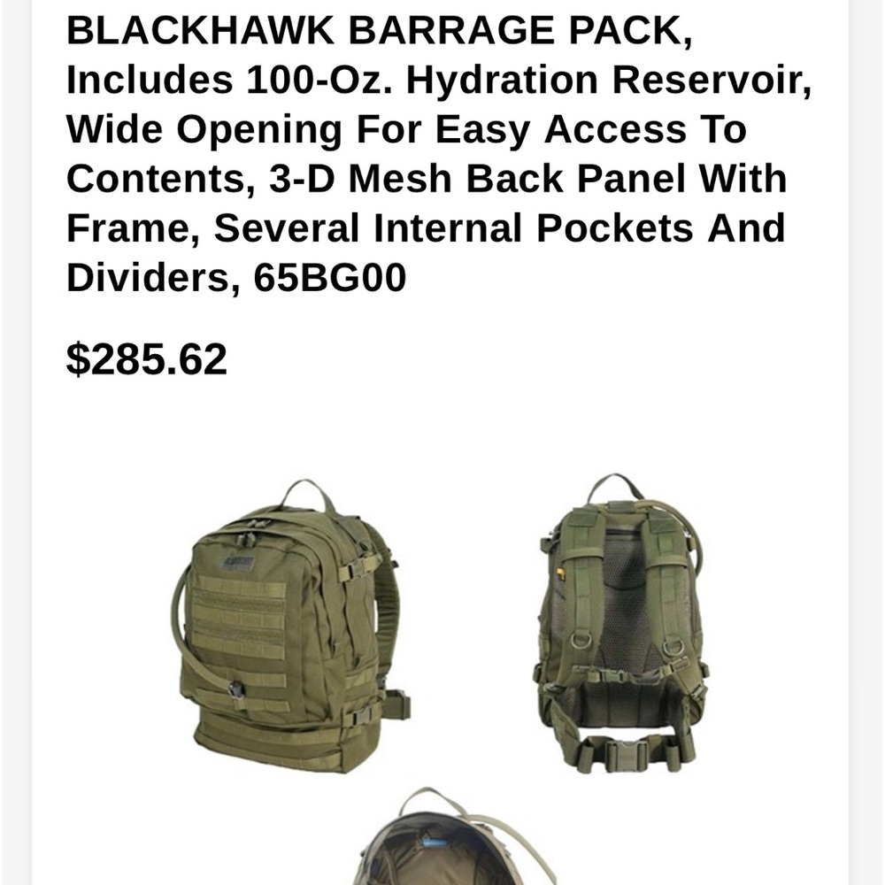 Blackhawk 100 oz hydration pack